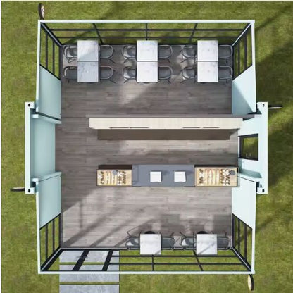 Coffe shop design comes in 2 sizes 73m2/35m2 and also a trailer for easy transport