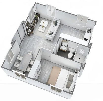 ΠΤΥΣΟΜΕΝΟ ΣΠΙΤΙ. Ερχεται σε δυο εκδοχες σε 73τμ η 35τμ, μεταφερεται και τοποθετειται ευκολα, επισης υπαρχει και επιλογη επίπλωσης