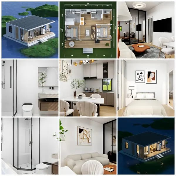 ΠΤΥΣΟΜΕΝΟ ΣΠΙΤΙ. Ερχεται σε δυο εκδοχες σε 73τμ η 35τμ, μεταφερεται και τοποθετειται ευκολα, επισης υπαρχει και επιλογη επίπλωσης