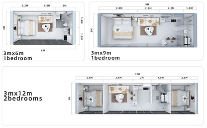 Capsule house design with night light and comes in 3 sizes. With or without furnichure