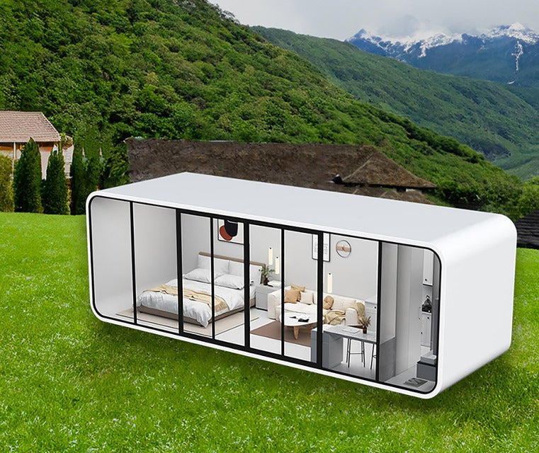 Capsule house design with night light and comes in 3 sizes. With or without furnichure