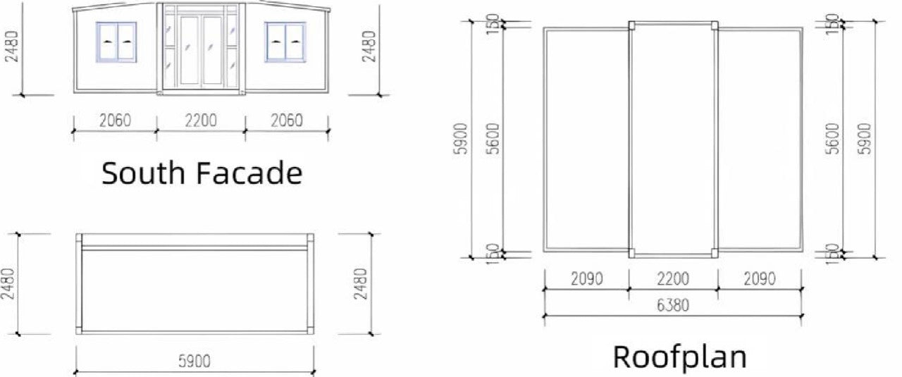 Coffe shop design comes in 2 sizes 73m2/35m2 and also a trailer for easy transport