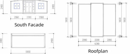 Coffe shop design comes in 2 sizes 73m2/35m2 and also a trailer for easy transport