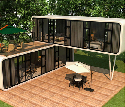 Capsule house design with night light and comes in 3 sizes. With or without furnichure